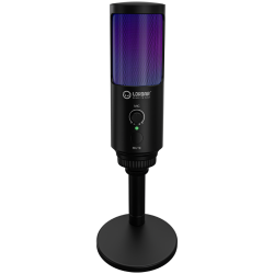 LORGAR SMP40, RGB Microphone with external mute button and metal stand, Black