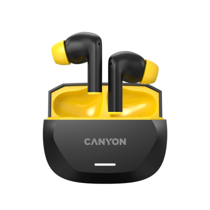 CANYON headset HEXAGON 7 TWS ANC+ENC Wireless Charge Black Yellow