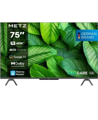 METZ Телевизор 75" UHD LED SMART TV, 4K, Google TV, Frameless