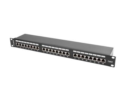 Пач панел Lanberg patch panel 24 port 1U CAT.6 shielded, black