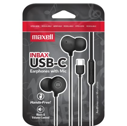 Слушалки тапи с микрофон MAXELL IN-BAX, USB-C