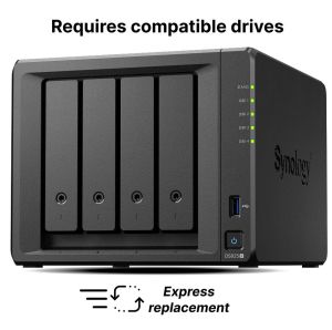 Мрежов сторидж Synology NAS DS925+, за 4 диска, AMD Ryzen V1500B, 4GB DDR4 SODIMM