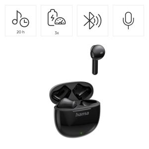 Hama Блутут слушалки "Action One", TWS, Earbuds, черно