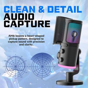 Настолен микрофон FIFINE AM6 RGB - Black