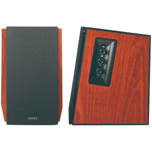 Edifier R1700BTs .0 Bookshelf Speakers, BT V5.1, RCA, 0.75-inch Tweeters, 4-inch Drivers, Sub-Out, 66W (RMS), Control Knobs and Remote Control, Brown