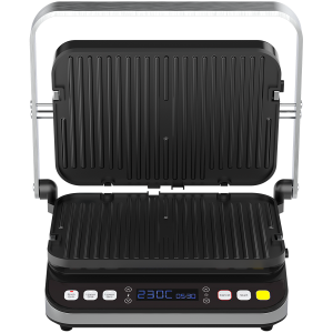 AENO ''Electric Grill EG1: 2000W, 3 heating modes - Upper Grill, Lower Grill, Both Grills  Defrost, Max opening angle -180°, Temperature regulation, Timer, Removable double-sided plates, Plate size 320*220mm''