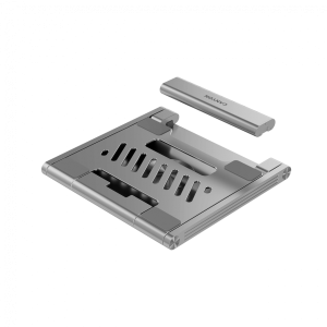 Canyon Laptop stands with hub, TYPE C F to HDMI2.0+2USB3.0+USBC3.0+RJ45+PD, TYEP C TO C cable 1m white with Emarker: HUSB332A, Material: Aluminum case+ABS+PS, Size: 245x240x27.2+/-0.3mm, Weight:1304g