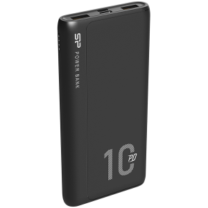 Silicon Power QP15 10.000mAh PowerBank > 500 charging cycles 2x USB A Out, 1x Micro USB in + 1x USB C In/out, Li-Polymer, 10000mAh, Fast Charge, Black