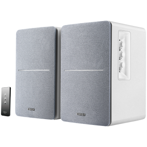 Edifier R1280T 2.0 Bookshelf Speakers, RCA, 0.5-inch Tweeters, 4-inch Drivers, 42W (RMS), Control Knobs and Remote Control, White