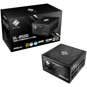 Asrock SL-850G, 850W, 80 Plus GOLD, Fully Modular PSU, Japanese Capacitors, 2x EPS 12V CPU(4+4pin), 1x PCIe5.1 (12+4pin), 3x PCIe (6+2pin), 3x 4-pin connectors, 9x SATA, OCP, SCP, OVP, UVP, OTP, OPP protections, 135 mm Axial Fan, ATX 3.1
