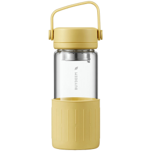 BUYDEEM Glass Tea Bottle 300 ml, model DG42, color Mellow Yellow