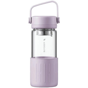 BUYDEEM Portable glass tea bottle 350 ml, model CD1008, color Petal Purple