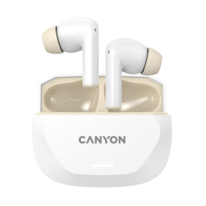 CANYON headset HEXAGON 7 TWS ANC+ENC Wireless Charge White Beige