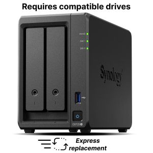 Мрежов сторидж NAS Synology DS725+, за 2 диска 3.5"/2.5", 2 x M.2 NVMe