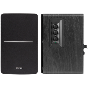 Edifier R1280DBs 2.0 Bookshelf Speakers, BT V5.1, Optical, Coaxial, RCA, 0.5-inch Tweeters, 4-inch Drivers, Sub-Out, 42W (RMS), Control Knobs and Remote Control, Black