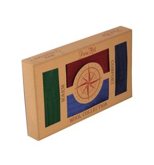 Кутия с 4 чифта Дебели Вълнени чорапи - Бордо, Джинс, Тъмносин, Тъмнозелен