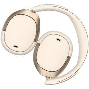 Edifier WH950NB Wireless Over-Ear Headphones, 40mm Dynamic Titanium-Coated Drivers, BT V5.4, ANC, Hi-Res Audio Certification, Up To 80H Battery, USB-C, Ivory