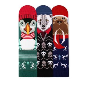 Кутия с 3 чифта Бамбукови чорапи Полярна Коледа