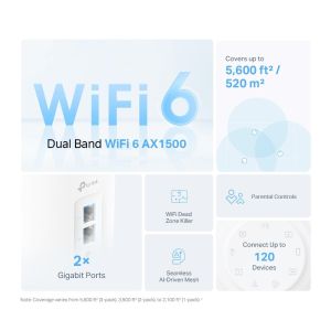 Mesh система TP-LINK DECO X10 (3-pack), AX1500, 2xGbE, MU-MIMO, WiFi