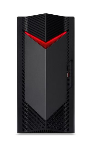 Настолен компютър Acer Nitro N50-656, Intel Core i7-14700F (up to 5.40 GHz, 33MB), 32GB DDR5 5600MHz (2*16GB), 1TB SSD 1*M.2 free, GeForce RTX 5060 8GB GDDR7, No DVD, 3* USB 3.2, Type-C, 4*USB.2.0, Mic.&Audio jacks, RG-45, GLAN, Wi-Fi AX&BT 5.0, 500W, No 
