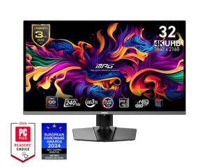 Монитор MSI MPG 321URX QD-OLED, 31.5", 240Hz, 0.03ms, UHD 3840x2160, Oled Care 2.0, Fanless Design w Graphene, ClearMR 13000, HDR True Black 400, AI VISION, 250 nits, 1500000:1, 100M;1, DP(1.4a), 2x HDMI(2.1), Type-C (DP alt. PD 90W), KVM, Adj.Stand 100mm