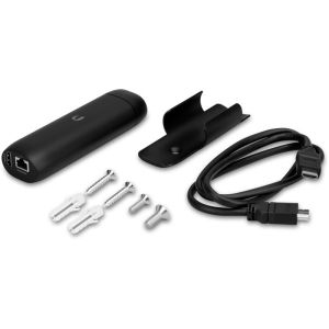 Ubiquiti UniFi Protect ViewPort allows you to view your UniFi Protect camera feeds on an HDMI display. It uses Power over Ethernet and connects to the local network hosting your cameras and connects via HDMI to a display