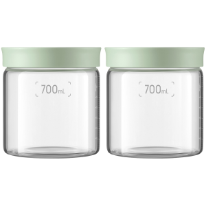 BUYDEEM Glass storage box 700ml x2, model CS1014, color Cozy Greenish