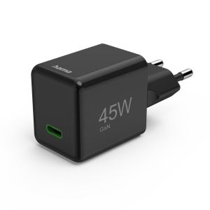 HAMA Бързо мини зарядно GaN, USB-C, PD, 45 W, черно