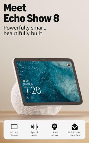 Смарт дисплей Amazon Echo Show 8 (Gen 4), 8'', 3D-audio, бял