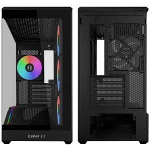 Кутия Lian Li Vector V100 MINI ARGB Mid-Tower, Tempered Glass - Black