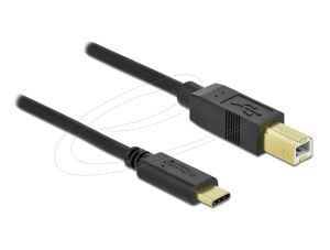 Кабел Delock USB-A 2.0 мъжко - USB-B мъжко, 2 м, Черен