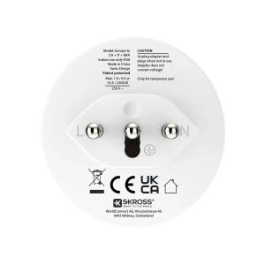 Skross универсален адаптер World to CH+IT+ Brasil, USB