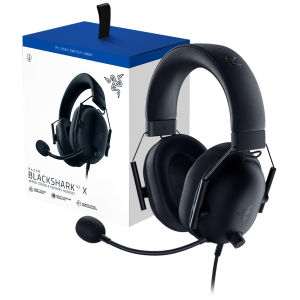 Razer BlackShark V2 X For PlayStation, Wired Console Headset, Black, Tri-Force Drivers 50", Hyperclear Cardoid Mic, leatherette ear cushions for a plush fit and feel