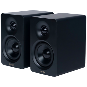 Edifier M60 Bookshelf Speakers, Bluetooth V5.3 (Hi-Res & Hi-Res Wireless), USB-C and 3.5 mm AUX inputs, 1-inch silk-dome tweeters  3-inch long-throw aluminum diaphragm mid-low drivers, 66 W (RMS), touch panel controls, Black