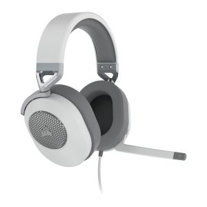 Геймърски слушалки с микрофон Corsair HS65 - White