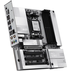 MSI PRO B850M-A WIFI PZ, mATX, Socket AM5, 4x DDR5 Dual Channel DDR5 up to 8200(OC)MHz, 4x PCIe x16 slot, 2x M.2 slot, 3x USB 5Gbps, 3x USB 10Gbps, 1x USB 10Gbps Type-C, 7.1 HD Audio, 5G LAN, WiFI 7, BT, 3Y