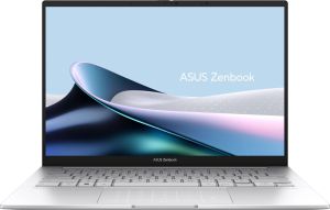 Лаптоп Asus Zenbook UX3405CA-ST1109NA, Intel Ultra 9 285H 2.9 GHz (24MB Cache, up to 5.4 GHz, 16 cores, 16 Threads), 14.0 OLED WQXGA+(WQ+) 2880X1800 16:10 Bend+500nits Glare , 120 Hz, LPDDR5X 32GB ( on board ),1TB  SSD G4, No OS , Foggy Silver, no adapter