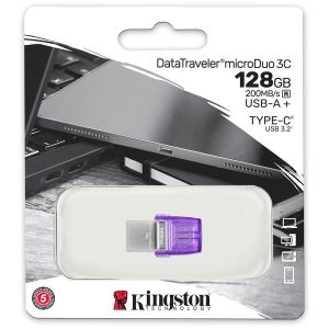 Kingston 128GB DataTraveler microDuo 3C 200MB/s dual USB-A + USB-C