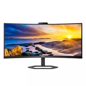 Монитор Philips 34E1C5600HE, 34" Curved 1500R VA WLED, 3440x1440@100Hz, 4ms GtG, 1ms MPRT, 300cd m/2, 3000:1, Mega Infinity DCR, Adaptive Sync, FlickerFree, Low Blue Light, 5Wx2, 5mp FHD Cam, Tilt, Height Adjust, HDMI, DP, USB hub