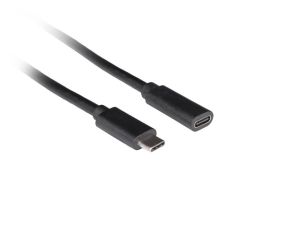 Кабел Lanberg USB-C M/F 3.1 cable 0.5m, Black