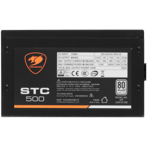COUGAR STC500 PSU, 80 plus White, 500W