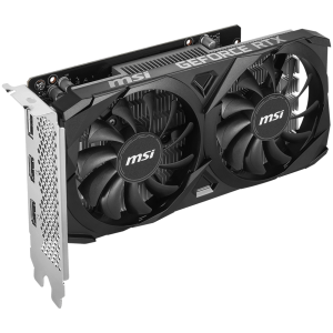 MSI Video Card Nvidia GeForce RTX 3050 VENTUS 2X 6G OC, 6GB GDDR6, 96bit, 14 Gbps Memory speed, Boost: 1492 MHz, 2304 CUDA Cores, PCIe 4.0, 1x DP 1.4a, 2xHDMI 2.1a, RAY TRACING, Dual Fan,  300W Recommended PSU, 3Y