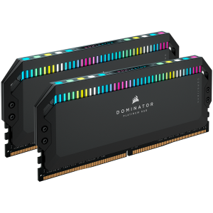 CORSAIR DDR5, 6200MT/s 32GB 2x16GB DIMM, 36-39-39-76, OC PMIC, XMP 3.0, DOMINATOR PLATINUM RGB DDR5 Black Heatspreader, RGB LED, 1.3V