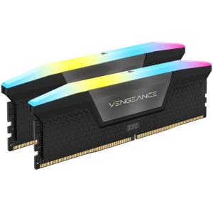 CORSAIR DDR5, 5600MT/s 32GB 2x16GB DIMM, 40-40-40-77, XMP 3.0, VENGEANCE RGB DDR5 Black Heatspreader, RGB LED, 1.25V