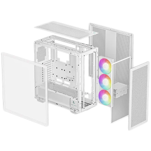 DeepCool MORPHEUS WH, Mini-ITX / M-ATX / ATX / E-ATX, 4xUSB3.0, 1xAudio, 1x Type-C, 1x420mm Pre-Installed ARGB Fan, ABS+SPCC+Tempered Glass, White, R-MORPHEUS-WHAPA1-G-1