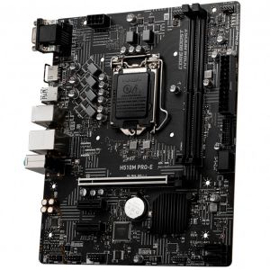 MSI H510M PRO-E, mATX, Socket 1200, Dual Channel DDR4 3200(MAX)MHz, 1x PCIe x16 slot, 1x VGA, 1x HDMI, 2x USB 3.2 Gen 1, 4x USB 2.0, 7.1 HD Audio, 1Gbps LAN, 3Y