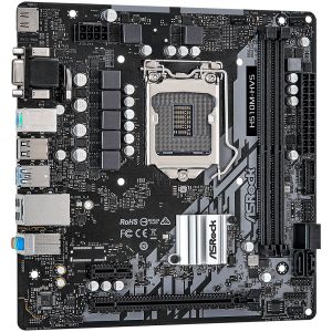 ASROCK Main Board Desktop H510 chipset (S1200, 2x DDR4, 1x PCIe x16, 1x PCIe x1, 4x SATA3, GLAN, 1x VGA, 1x HDMI, 2x USB 3.2, 4x USB 2.0)mATX.