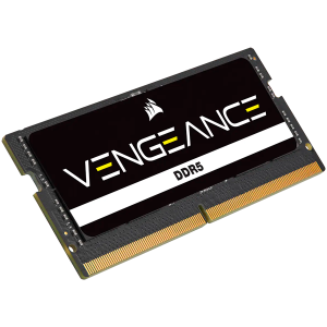 CORSAIR DDR5, 4800MT/s 16GB 1x16GB SODIMM, 40-40-40-77, Black PCB, Std PMIC, 1.1V, VENGEANCE DDR5 SODIM