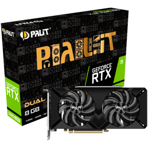 PALIT Video Card NVIDIA GeForce RTX 2060 SUPER dual 8GB GDDR6 256bit, 1650MHz / 14Gbps, DP, HDMI, DVI, 2 slot, 2 fans