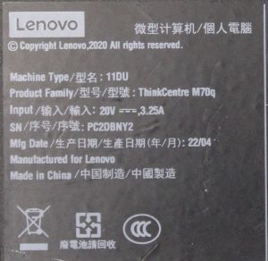 Lenovo ThinkCentre M70q